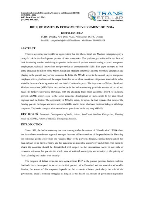 The Role of Economic